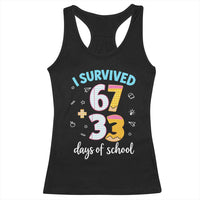 100 Days Of School 67 Funny Six Seven Meme Racerback Tank Top