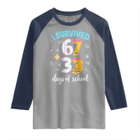 100 Days Of School 67 Funny Six Seven Meme Raglan Shirt