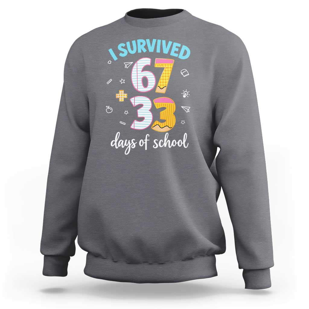 100 Days Of School 67 Funny Six Seven Meme Sweatshirt