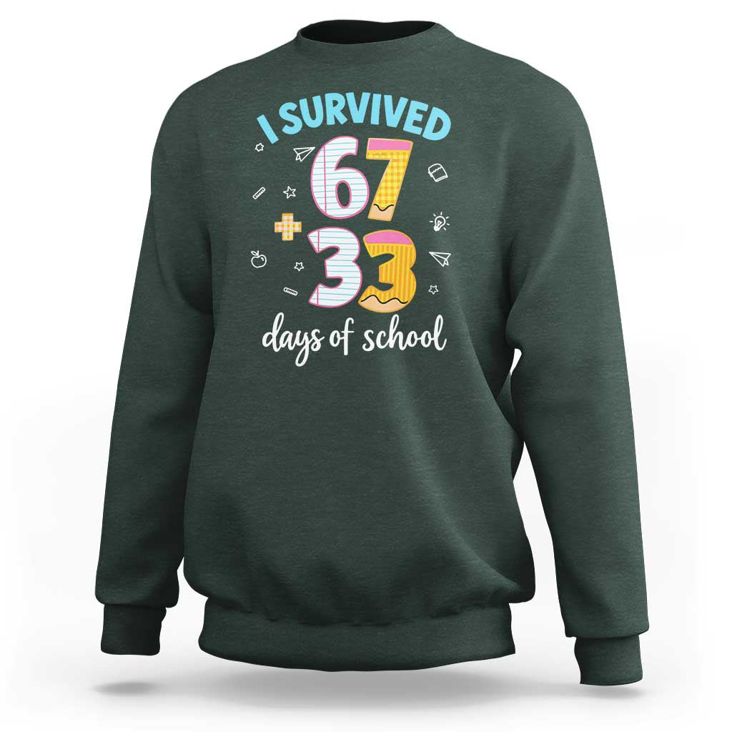 100 Days Of School 67 Funny Six Seven Meme Sweatshirt