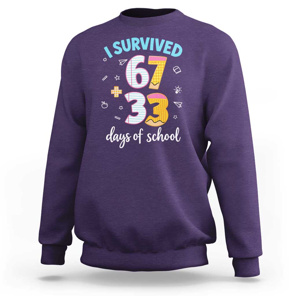 100 Days Of School 67 Funny Six Seven Meme Sweatshirt