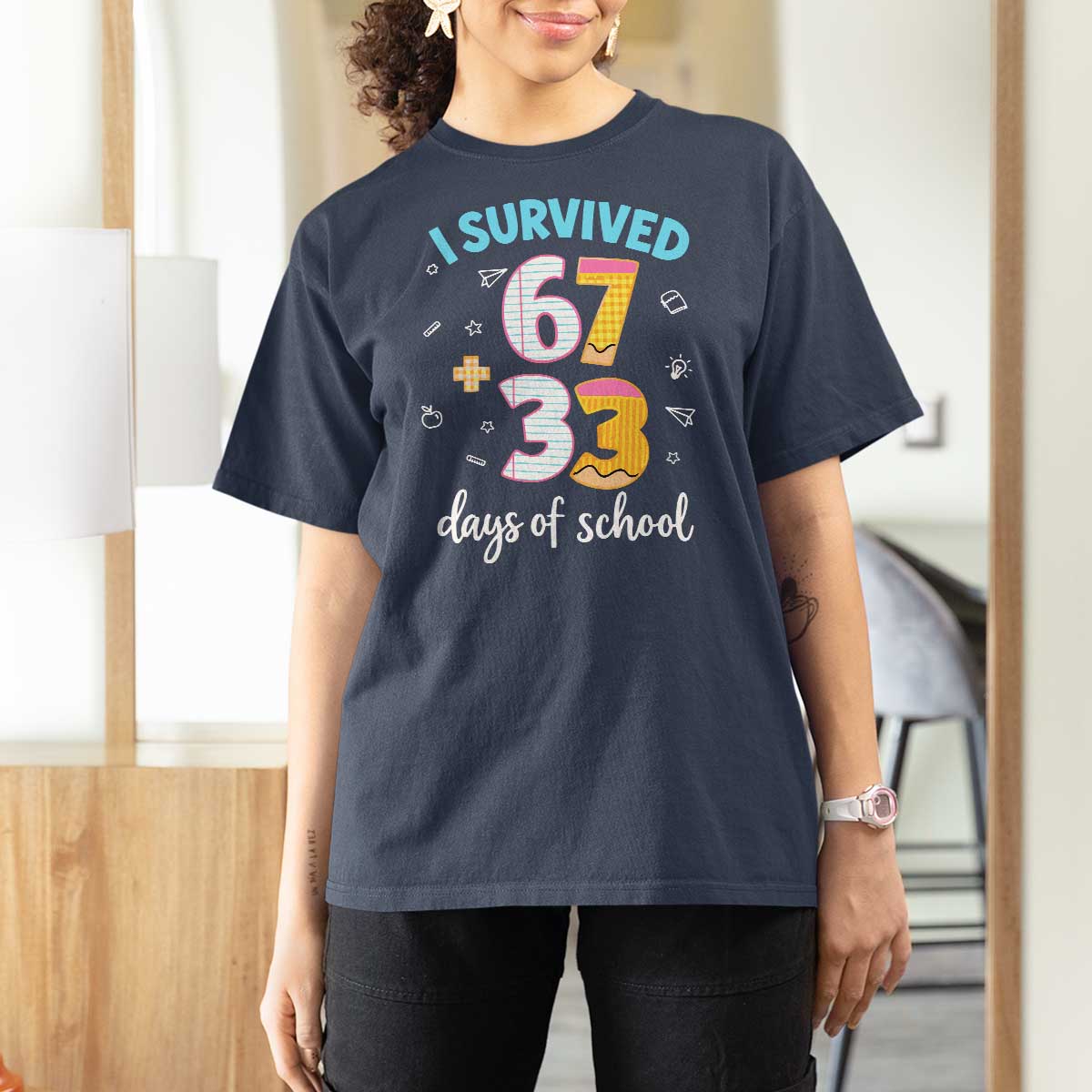100 Days Of School 67 Funny Six Seven Meme T Shirt For Women