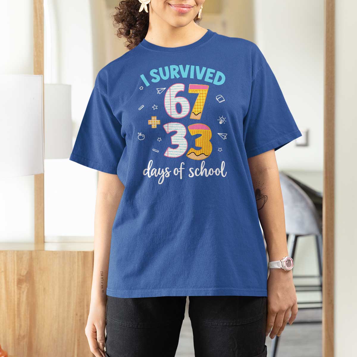 100 Days Of School 67 Funny Six Seven Meme T Shirt For Women