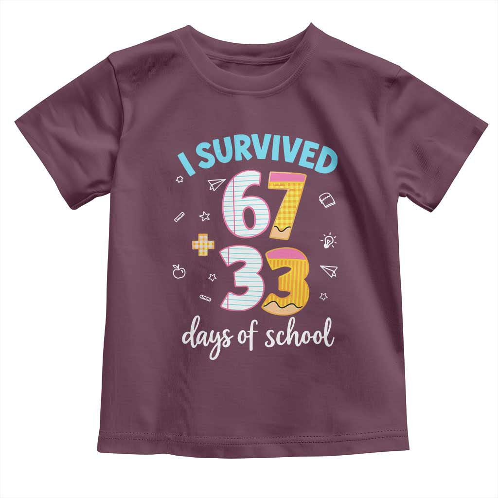 100 Days Of School 67 Funny Six Seven Meme Toddler T Shirt