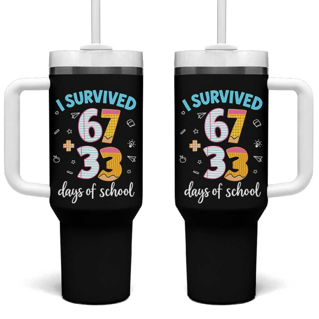 100 Days Of School 67 Funny Six Seven Meme Tumbler With Handle