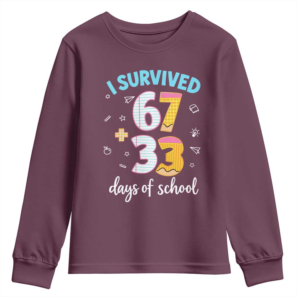 100 Days Of School 67 Funny Six Seven Meme Youth Sweatshirt