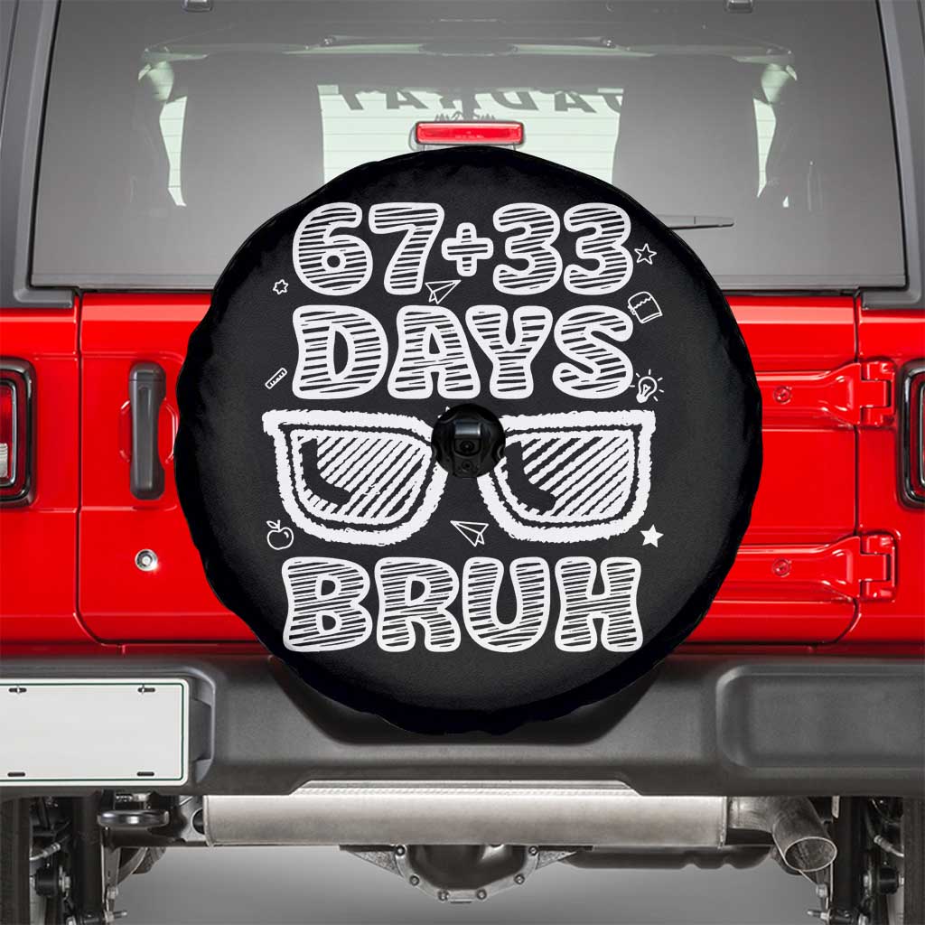Bruh 100 Days Of School 67 Spare Tire Cover Funny Six Seven Meme Sunglasses