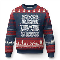 Bruh 100 Days Of School 67 Ugly Christmas Sweater Funny Six Seven Meme Sunglasses