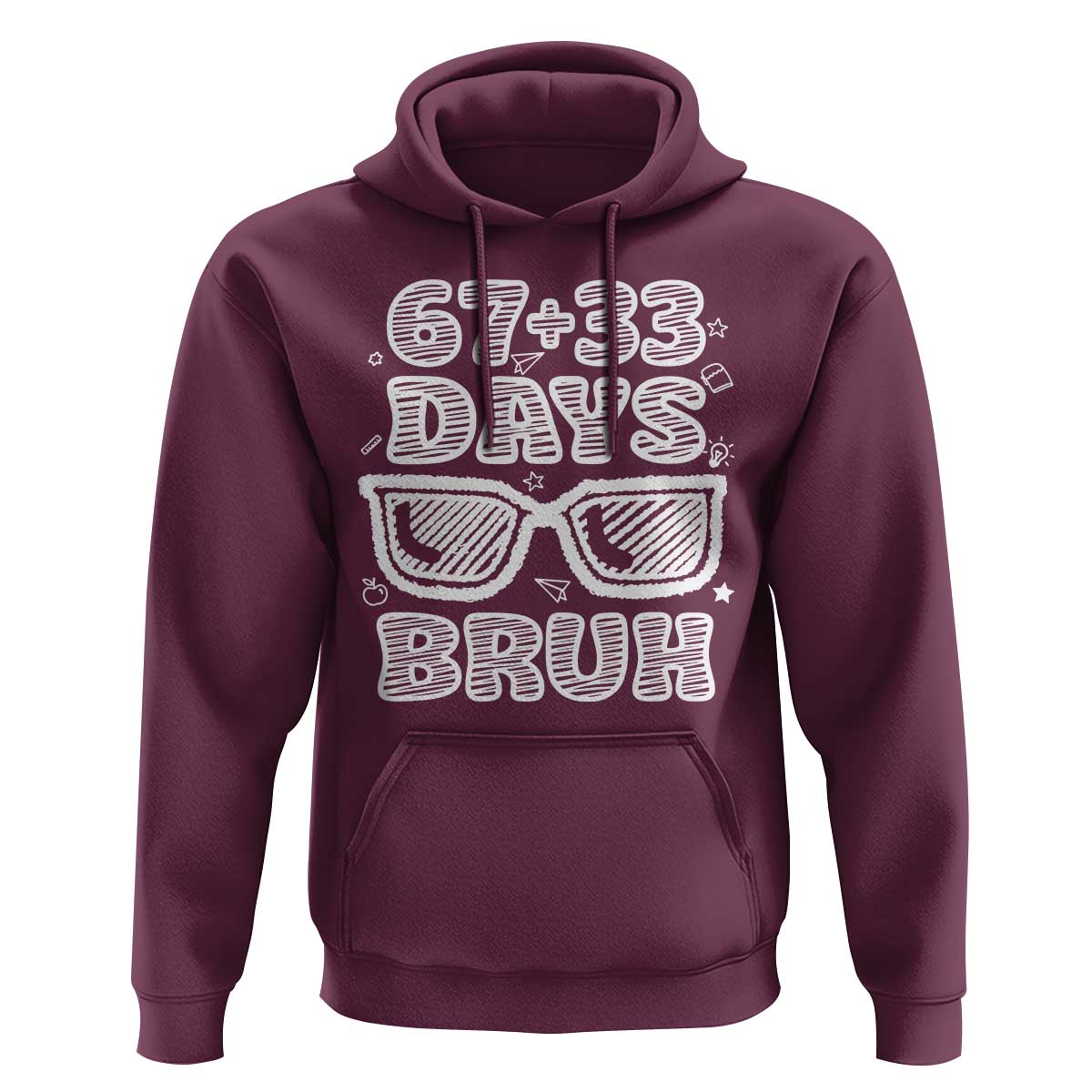 Bruh 100 Days Of School 67 Hoodie Funny Six Seven Meme Sunglasses