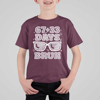 Bruh 100 Days Of School 67 T Shirt For Kid Funny Six Seven Meme Sunglasses