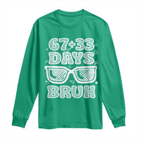Bruh 100 Days Of School 67 Long Sleeve Shirt Funny Six Seven Meme Sunglasses