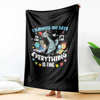 I Survived 100 Days Of School Throw Blanket Funny Pigeon 100th Day Teacher