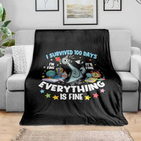 I Survived 100 Days Of School Throw Blanket Funny Pigeon 100th Day Teacher