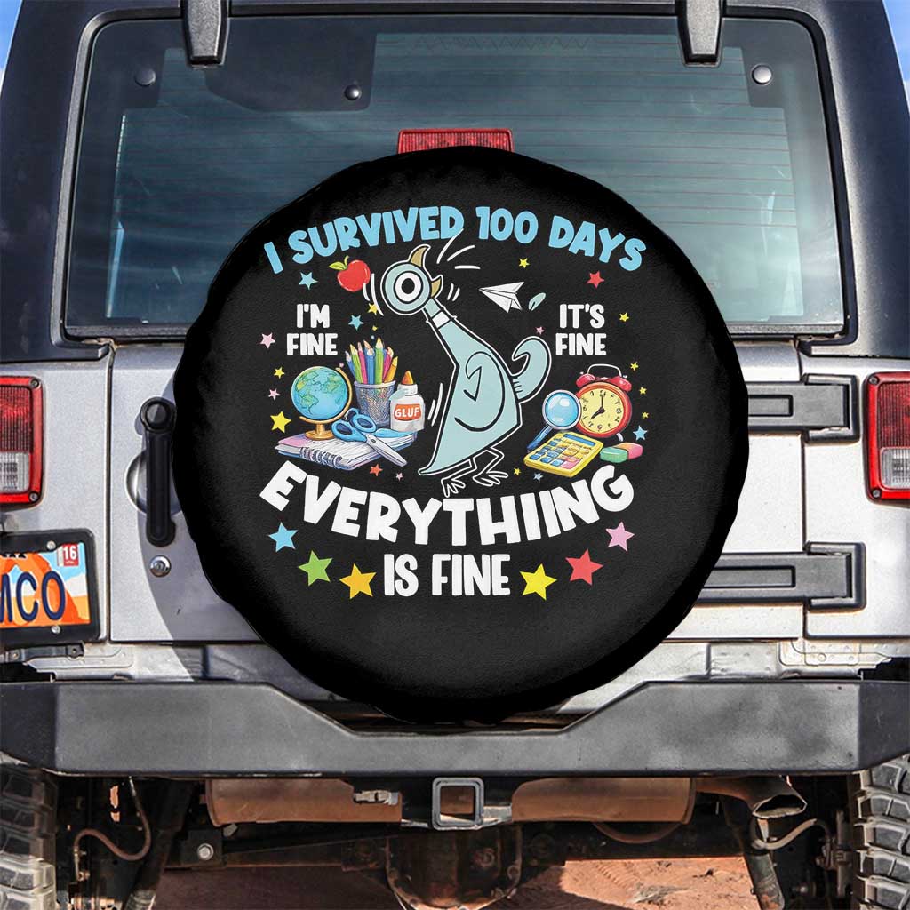 I Survived 100 Days Of School Spare Tire Cover Funny Pigeon 100th Day Teacher