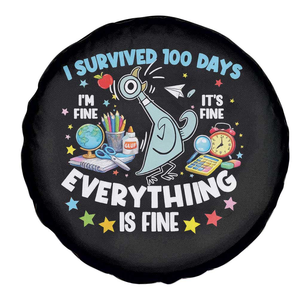 I Survived 100 Days Of School Spare Tire Cover Funny Pigeon 100th Day Teacher