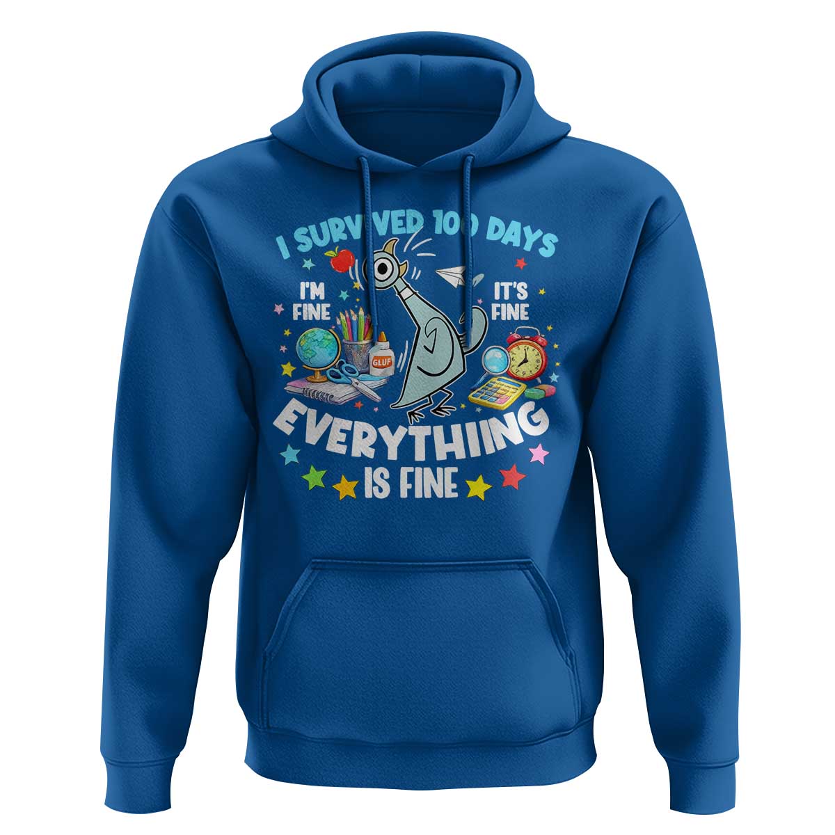 I Survived 100 Days Of School Hoodie Funny Pigeon 100th Day Teacher