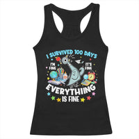 I Survived 100 Days Of School Racerback Tank Top Funny Pigeon 100th Day Teacher