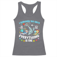 I Survived 100 Days Of School Racerback Tank Top Funny Pigeon 100th Day Teacher