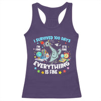 I Survived 100 Days Of School Racerback Tank Top Funny Pigeon 100th Day Teacher