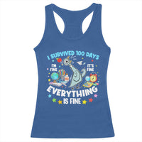 I Survived 100 Days Of School Racerback Tank Top Funny Pigeon 100th Day Teacher