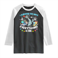 I Survived 100 Days Of School Raglan Shirt Funny Pigeon 100th Day Teacher