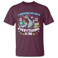 I Survived 100 Days Of School T Shirt Funny Pigeon 100th Day Teacher