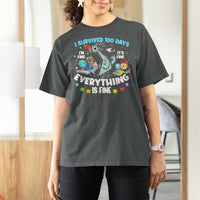 I Survived 100 Days Of School T Shirt For Women Funny Pigeon 100th Day Teacher