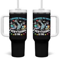 I Survived 100 Days Of School Tumbler With Handle Funny Pigeon 100th Day Teacher