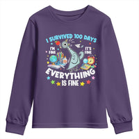 I Survived 100 Days Of School Youth Sweatshirt Funny Pigeon 100th Day Teacher