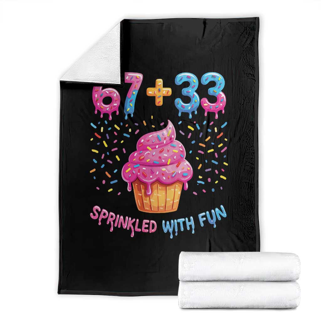 100th Day of School Girl Throw Blanket 67 33 100 Days Sprinkled With Fun Cupcake Six Seven Meme