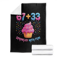 100th Day of School Girl Throw Blanket 67 33 100 Days Sprinkled With Fun Cupcake Six Seven Meme