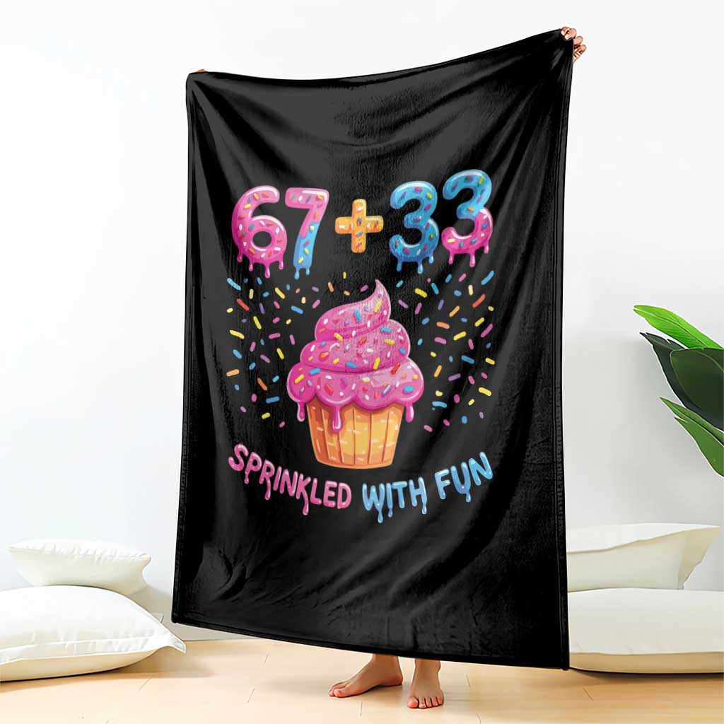 100th Day of School Girl Throw Blanket 67 33 100 Days Sprinkled With Fun Cupcake Six Seven Meme