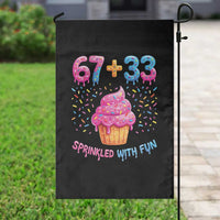 100th Day of School Girl Garden Flag 67 33 100 Days Sprinkled With Fun Cupcake Six Seven Meme