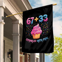 100th Day of School Girl Garden Flag 67 33 100 Days Sprinkled With Fun Cupcake Six Seven Meme