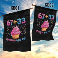100th Day of School Girl Garden Flag 67 33 100 Days Sprinkled With Fun Cupcake Six Seven Meme