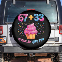 100th Day of School Girl Spare Tire Cover 67 33 100 Days Sprinkled With Fun Cupcake Six Seven Meme