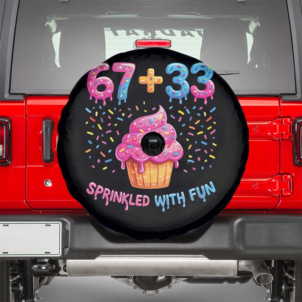 100th Day of School Girl Spare Tire Cover 67 33 100 Days Sprinkled With Fun Cupcake Six Seven Meme