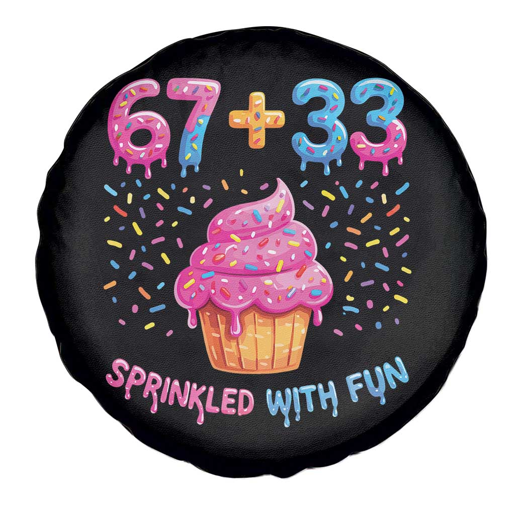 100th Day of School Girl Spare Tire Cover 67 33 100 Days Sprinkled With Fun Cupcake Six Seven Meme