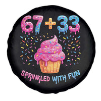 100th Day of School Girl Spare Tire Cover 67 33 100 Days Sprinkled With Fun Cupcake Six Seven Meme
