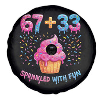 100th Day of School Girl Spare Tire Cover 67 33 100 Days Sprinkled With Fun Cupcake Six Seven Meme