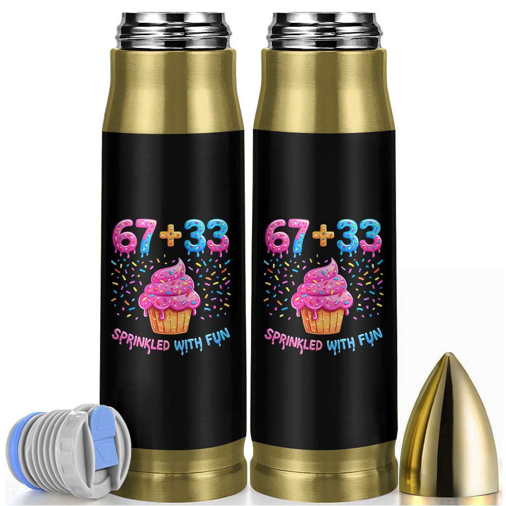 100th Day of School Girl Bullet Tumbler 67 33 100 Days Sprinkled With Fun Cupcake Six Seven Meme