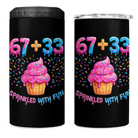 100th Day of School Girl 4 in 1 Can Cooler Tumbler 67 33 100 Days Sprinkled With Fun Cupcake Six Seven Meme