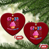 100th Day of School Girl Ceramic Ornament 67 33 100 Days Sprinkled With Fun Cupcake Six Seven Meme