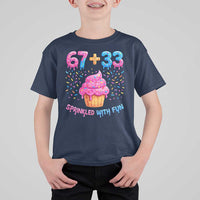 100th Day of School Girl T Shirt For Kid 67 33 100 Days Sprinkled With Fun Cupcake Six Seven Meme