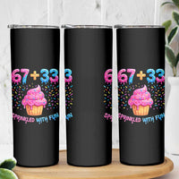 100th Day of School Girl Skinny Tumbler 67 33 100 Days Sprinkled With Fun Cupcake Six Seven Meme
