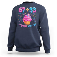 100th Day of School Girl Sweatshirt 67 33 100 Days Sprinkled With Fun Cupcake Six Seven Meme