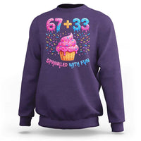 100th Day of School Girl Sweatshirt 67 33 100 Days Sprinkled With Fun Cupcake Six Seven Meme