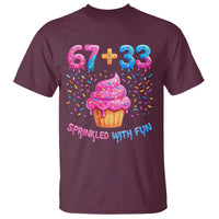 100th Day of School Girl T Shirt 67 33 100 Days Sprinkled With Fun Cupcake Six Seven Meme