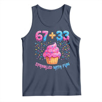 100th Day of School Girl Tank Top 67 33 100 Days Sprinkled With Fun Cupcake Six Seven Meme