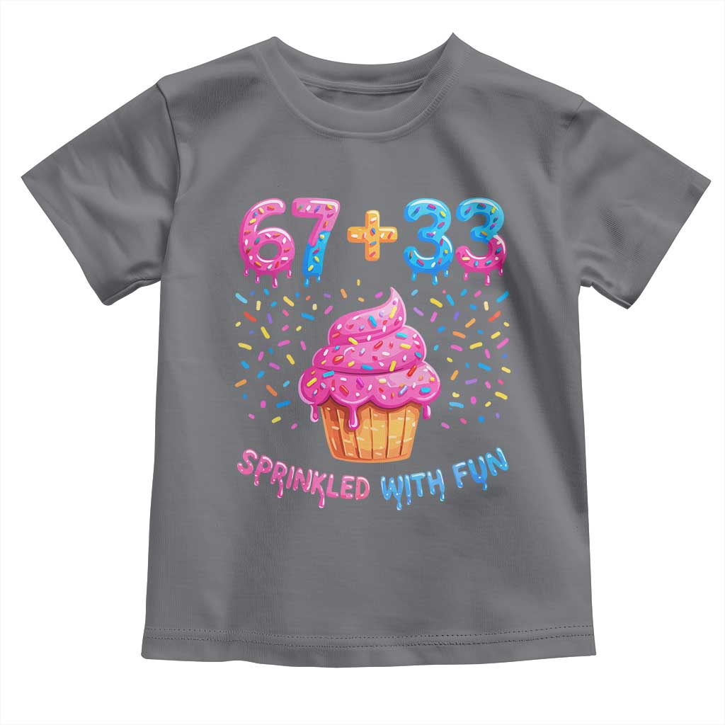 100th Day of School Girl Toddler T Shirt 67 33 100 Days Sprinkled With Fun Cupcake Six Seven Meme